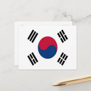 Südkorea - Flagge - Postkarte