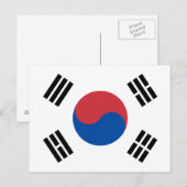 Südkorea-Flagge Postkarte (Vorne/Hinten)