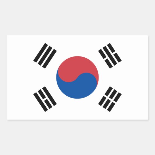 Südkorea-Flagge Rechteckiger Aufkleber (Vorderseite)