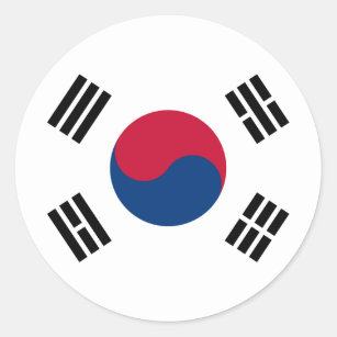 Koreanische Flagge Aufkleber Zazzle De