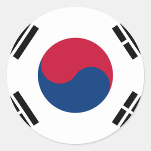 Südkorea-Flagge Runder Aufkleber