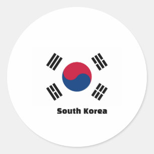 Südkorea-Flagge Runder Aufkleber