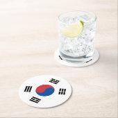 Südkorea-Flagge Runder Pappuntersetzer (Vor Ort)