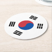 Südkorea-Flagge Runder Pappuntersetzer (Angewinkelt)