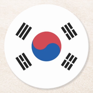 Südkorea-Flagge Runder Pappuntersetzer