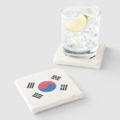 Südkorea-Flagge Steinuntersetzer (Seitenansicht)