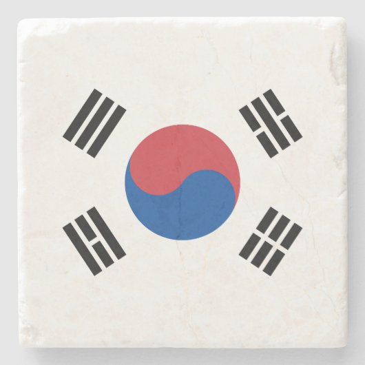 Südkorea-Flagge Steinuntersetzer (Vorderseite)