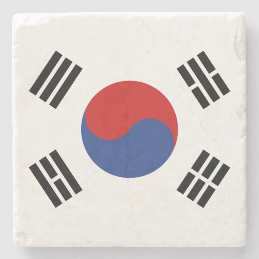 Südkorea-Flagge Steinuntersetzer (Vorderseite)
