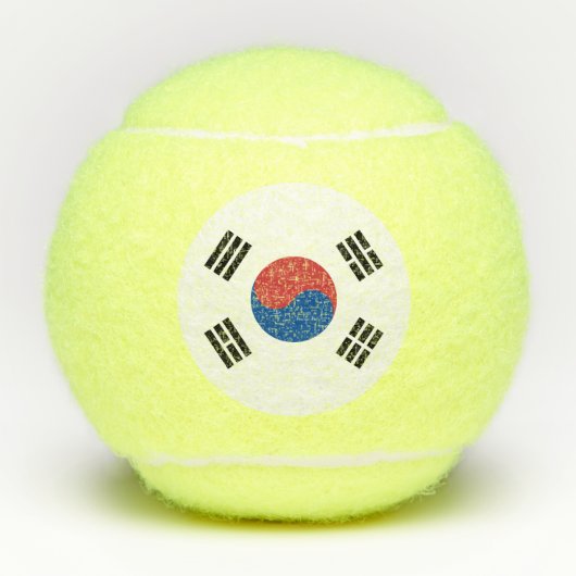 Südkorea-Flagge Tennisbälle (Vorderseite)