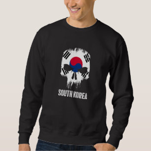 Südkorea-Flagge Totenkopf südkoreanischer Stolz Pa Sweatshirt