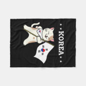 Südkorea - Flagge und Katze Fleecedecke (Vorderseite (Horizontal))