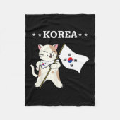 Südkorea - Flagge und Katze Fleecedecke (Vorderseite)