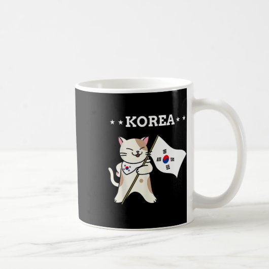 Südkorea - Flagge und Katze Kaffeetasse (Rechts)