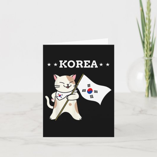 Südkorea - Flagge und Katze Karte (Vorderseite)