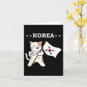Südkorea - Flagge und Katze Karte (Gelbe Blume)