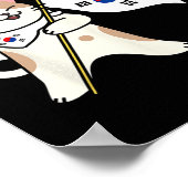 Südkorea - Flagge und Katze Poster (Ecke)
