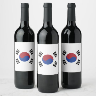 Südkorea-Flagge Weinetikett