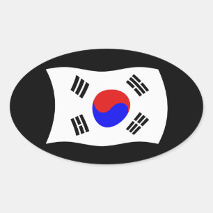 Südkorea-Flaggen-Aufkleber Ovaler Aufkleber