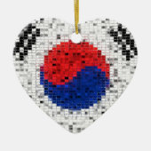 Südkorea-Flaggen-Glitterverzierung Keramik Ornament (Vorne)
