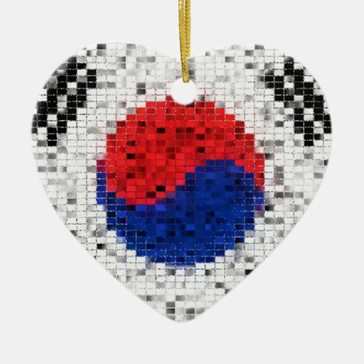 Südkorea-Flaggen-Glitterverzierung Keramik Ornament (Vorne)