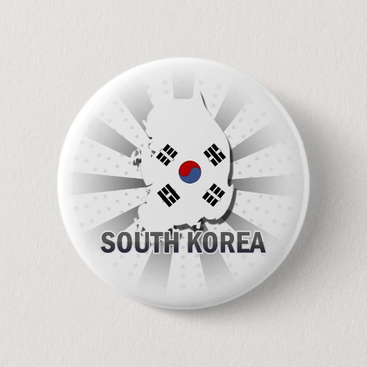 Südkorea-Flaggen-Karte 2,0 Button (Vorderseite)