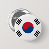 Südkorea-Flaggen-Knopf Button (Vorne & Hinten)