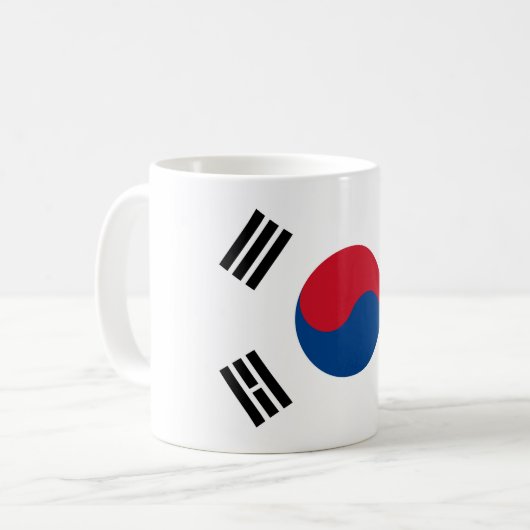 Südkorea-Flaggen-Tasse Kaffeetasse (Vorderseite Links)