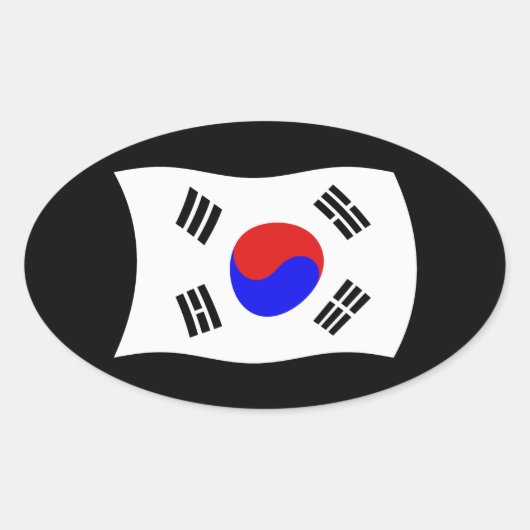 Südkorea Flaggenaufkleber Ovaler Aufkleber (Vorderseite)
