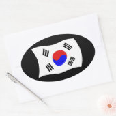Südkorea Flaggenaufkleber Ovaler Aufkleber (Umschlag)