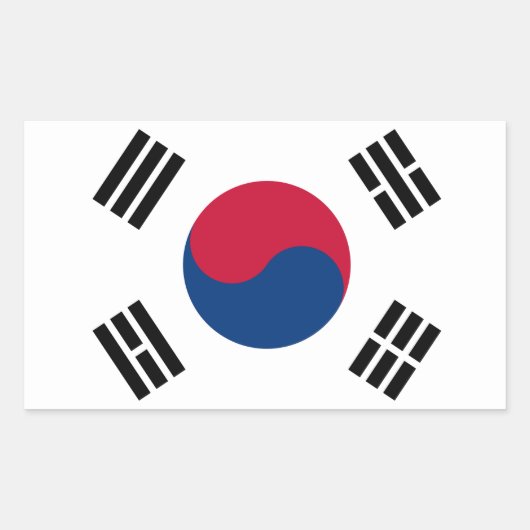 Südkorea Flaggenaufkleber Rechteckiger Aufkleber (Vorderseite)
