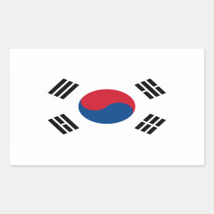 Südkorea Flaggenaufkleber Rechteckiger Aufkleber