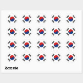 Südkorea Flaggenmarke Runder Aufkleber (Blatt)