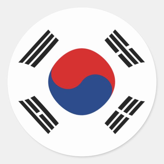 Südkorea Flaggenmarke Runder Aufkleber (Vorderseite)