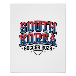 Südkorea Fußball 2026 Fußball Fett Land Typogr Poster