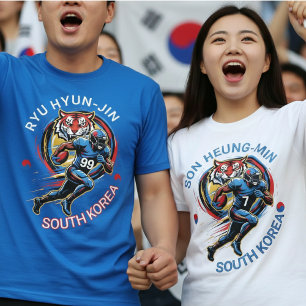 Südkorea Fußball Tiger Athlet Dynamische Grafik T-Shirt