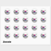 Südkorea-Glossy-Circle-Flag Runder Aufkleber (Blatt)