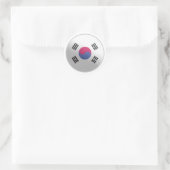 Südkorea-Glossy-Circle-Flag Runder Aufkleber (Tasche)
