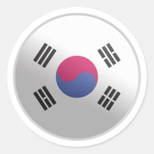 Südkorea-Glossy-Circle-Flag Runder Aufkleber