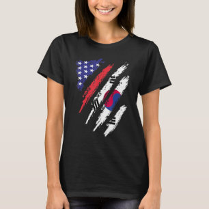 Südkorea Große Flagge USA Patriot Herita T-Shirt