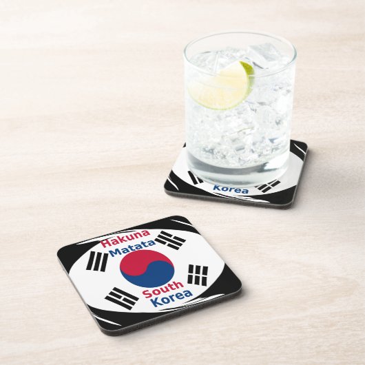 Südkorea Hakuna Matata Art Print/Graphic Getränkeuntersetzer (Rechte Seite)