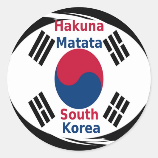 Südkorea Hakuna Matata Art Print/Graphic Runder Aufkleber (Vorderseite)