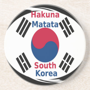 Südkorea Hakuna Matata Art Print/Graphic Sandstein Untersetzer