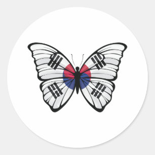 Südkorea Hypolimnas Butterfly Runder Aufkleber