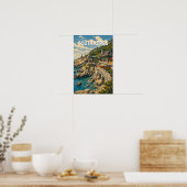 Südkorea Illustration Reise Kunst Vintage Poster (Küche)