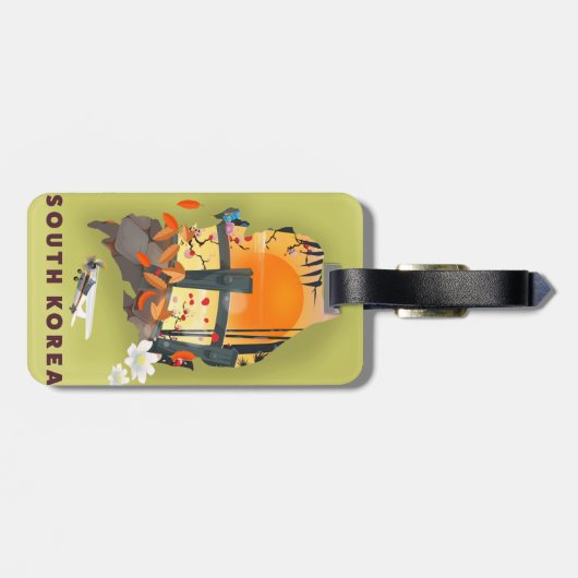 Südkorea illustriertes Kartenplakat Gepäckanhänger (Rückseite horizontal)