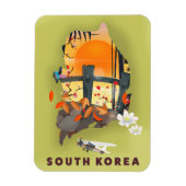 Südkorea illustriertes Kartenplakat Magnet (Vertikal)