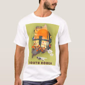 Südkorea illustriertes Kartenplakat T-Shirt (Vorderseite)
