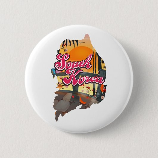 Südkorea-Karte Button (Vorderseite)
