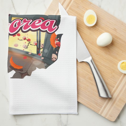 Südkorea-Karte Geschirrtuch (Viertel Falte)