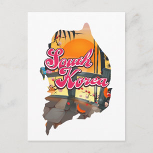 Südkorea-Karte Postkarte